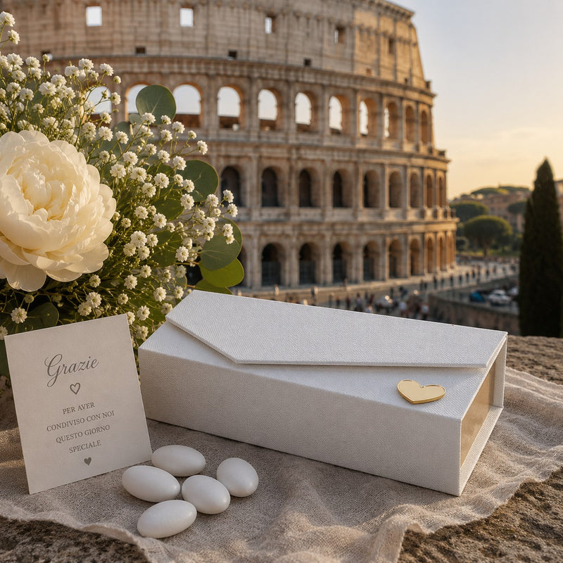 larcolaio larcolaio scatola rettangolare telata portaconfetti 14 x 7 cm bomboniera bianco 1 pz ean 8059558630087