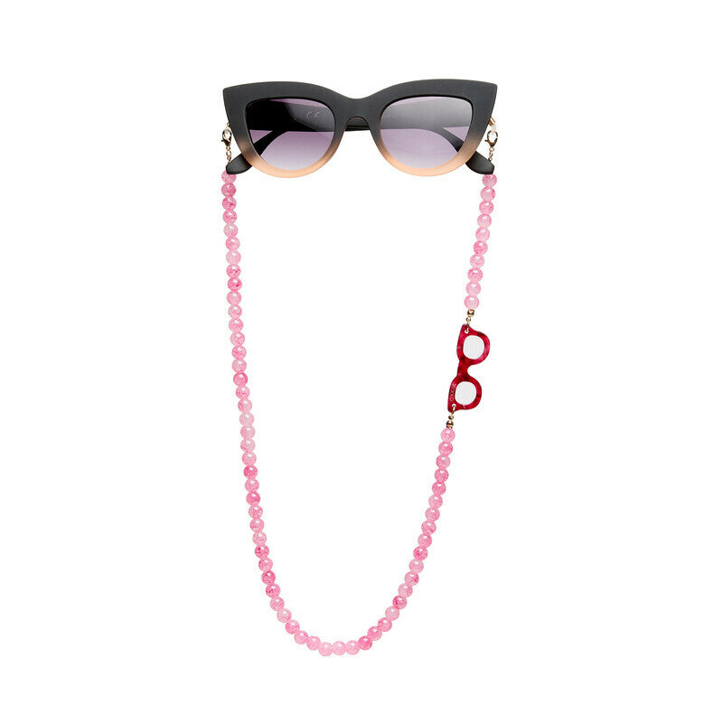 okkia okkia collana bijoux con palline in vetro per occhiali e mascherina colore rose quartz ean 8056211376054