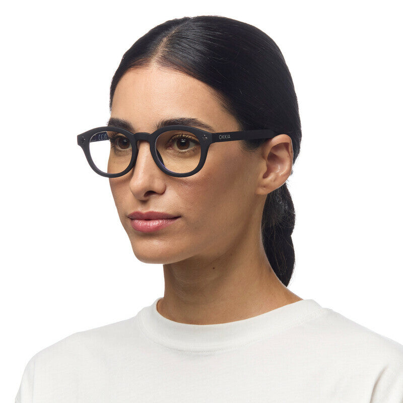okkia okkia occhiale da lettura mod nashville premontato soft touch spring anti luce blu nero diottrie 2 00 ean 8056211374951