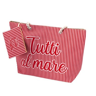 regalo italiano regalo italiano borsa mare con pochette ass 58 x 18 cm h 38 cm tessuto 1 pz ean 8057586212091