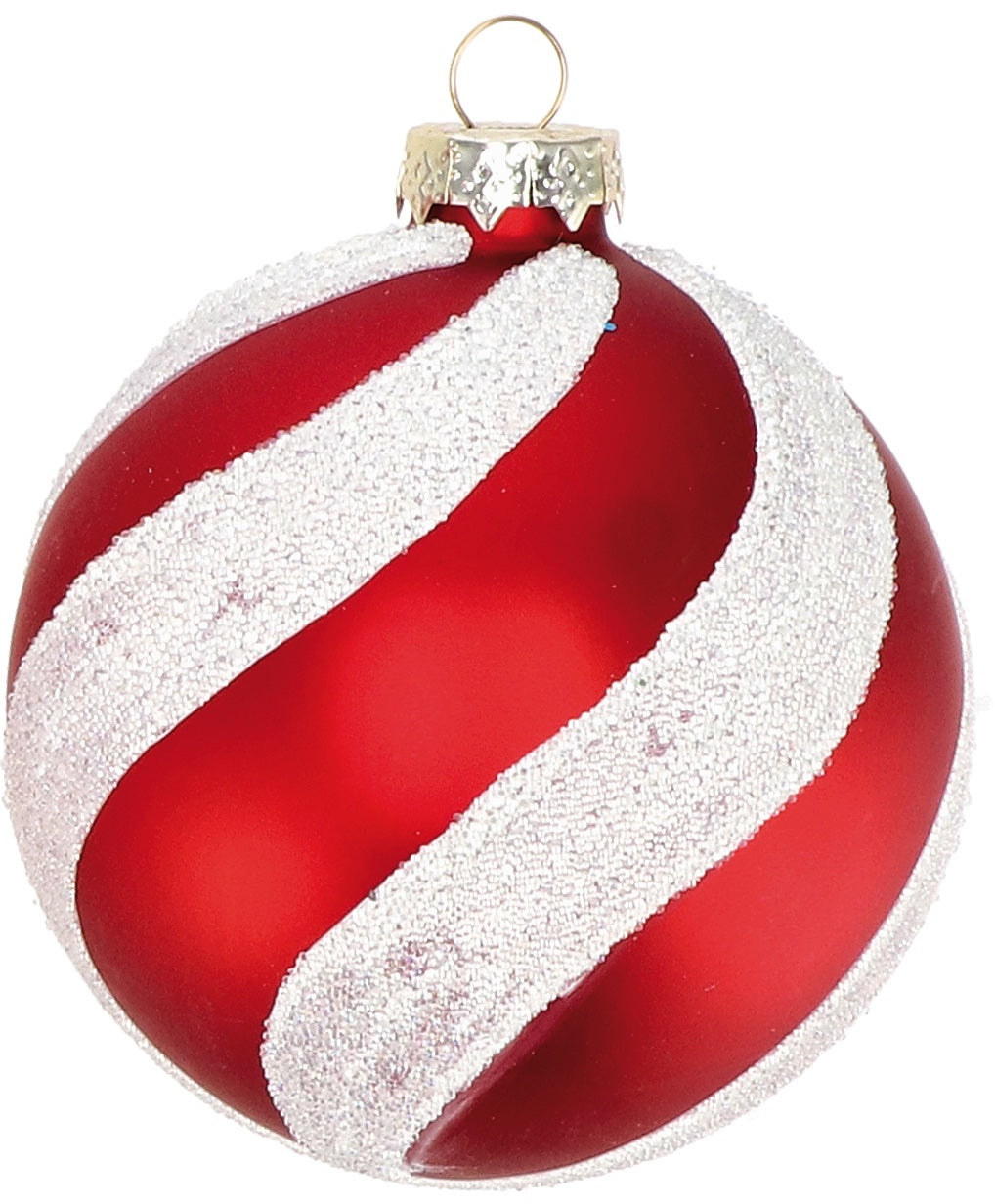 regalo italiano regalo italiano pallina natale d 8 cm vetro ass bianco rosso 1 pz ean 8057586057944