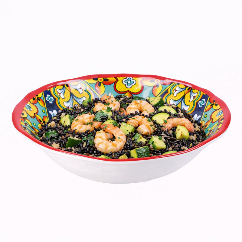 regalo italiano regalo italiano piatto frutta rian in melamina d 22 cm h 5 cm rosso blu ean 8057586160576