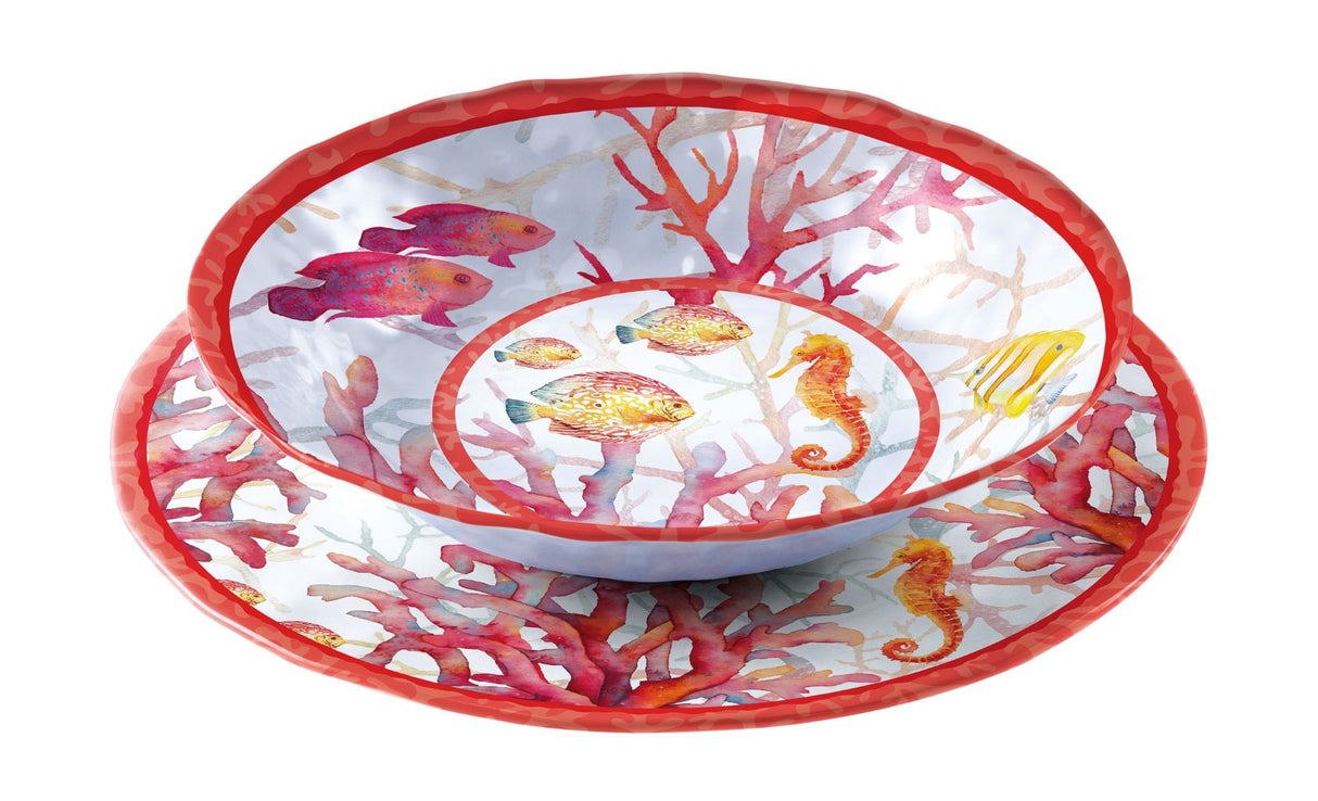 regalo italiano regalo italiano piatto piano melamina shell d 28 cm h 3 cm rosso 1 pz