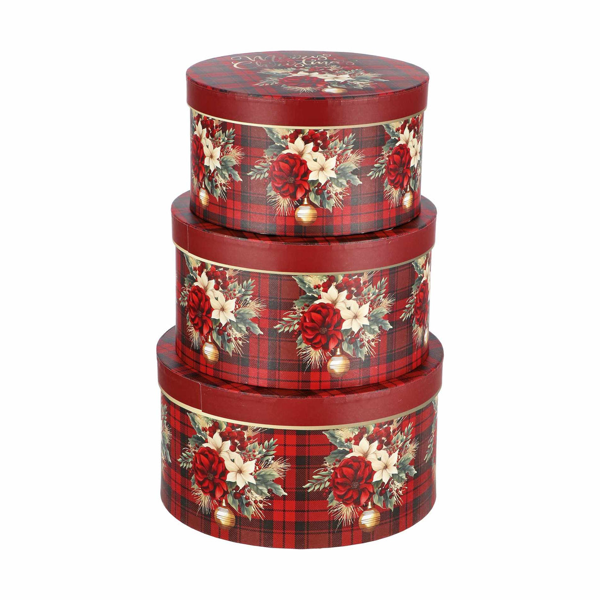 regalo italiano regalo italiano set 3 scatole tonde di natale cartone ass rosso o verde 1 pz ean 8057586117570