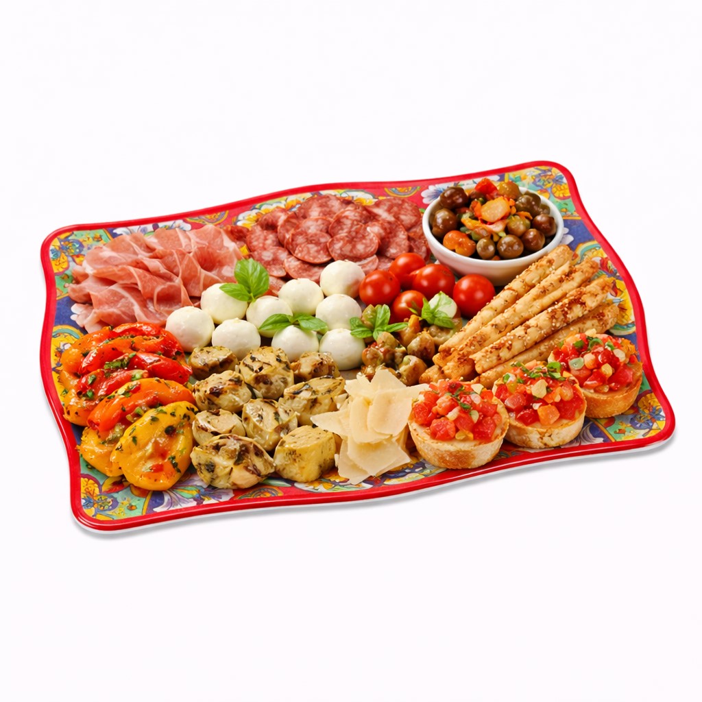 regalo italiano regalo italiano vassoio rettangolare rian in melamina 30 x 21 cm h 2 cm rosso blu ean 8057586160637