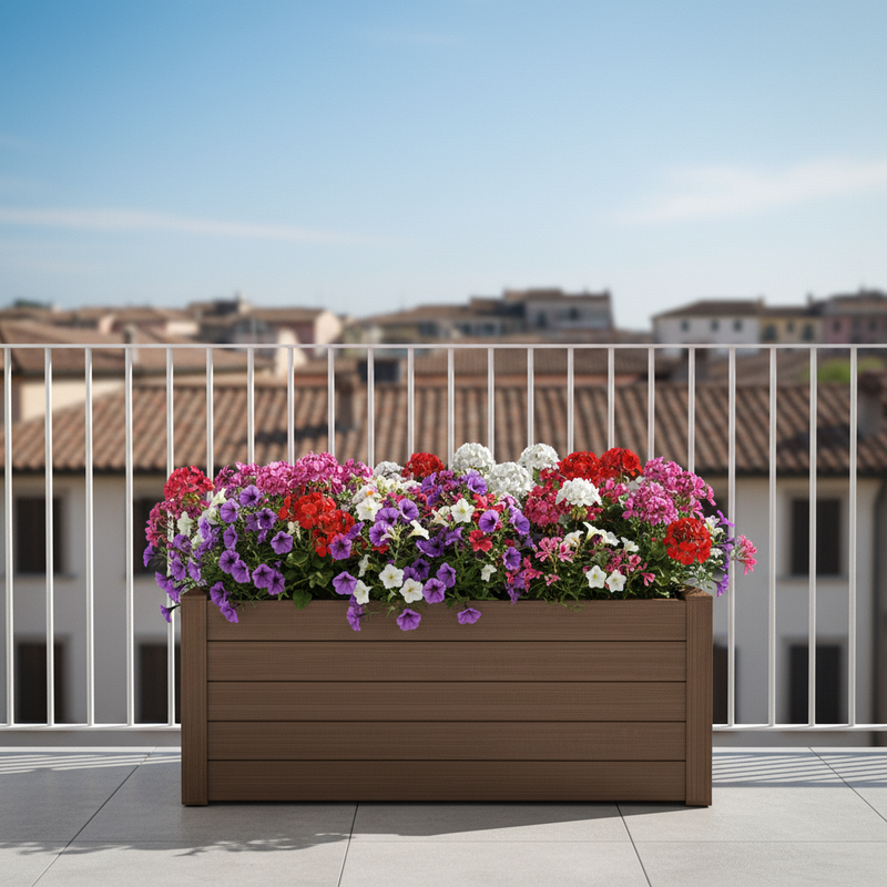 Fiorera 002 moka rettangolare grande con trama - 100 x 40 x 42 cm ean 8051560244252