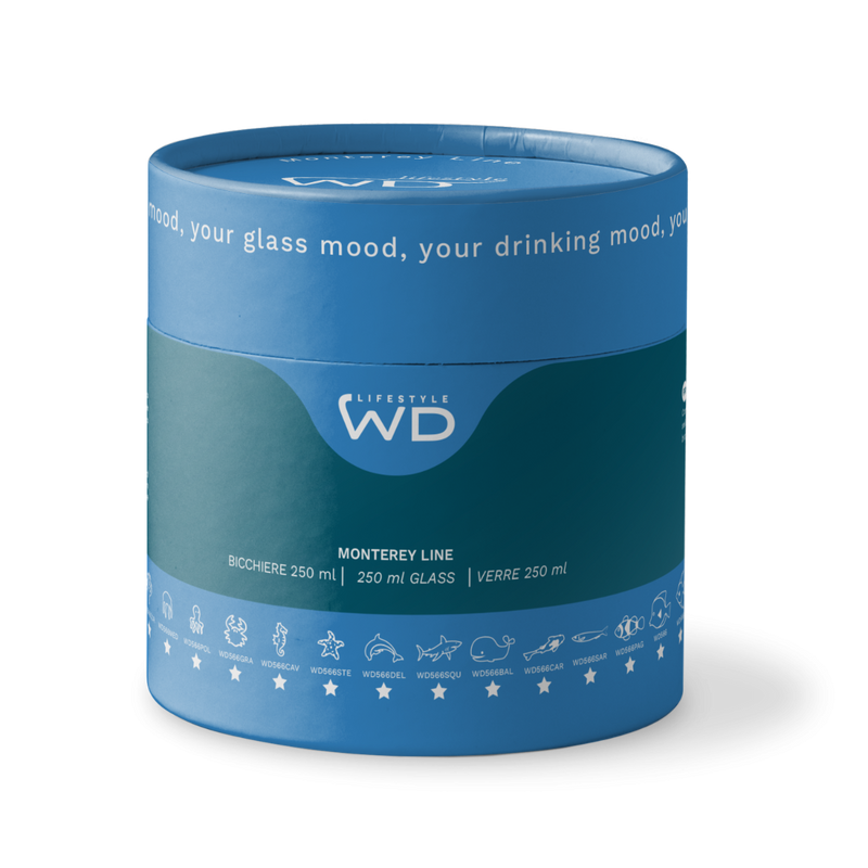 wd lifestyle wd lifestyle bicchiere vetro borosilicato cc 250 ml decoro balena ean 8053300579419