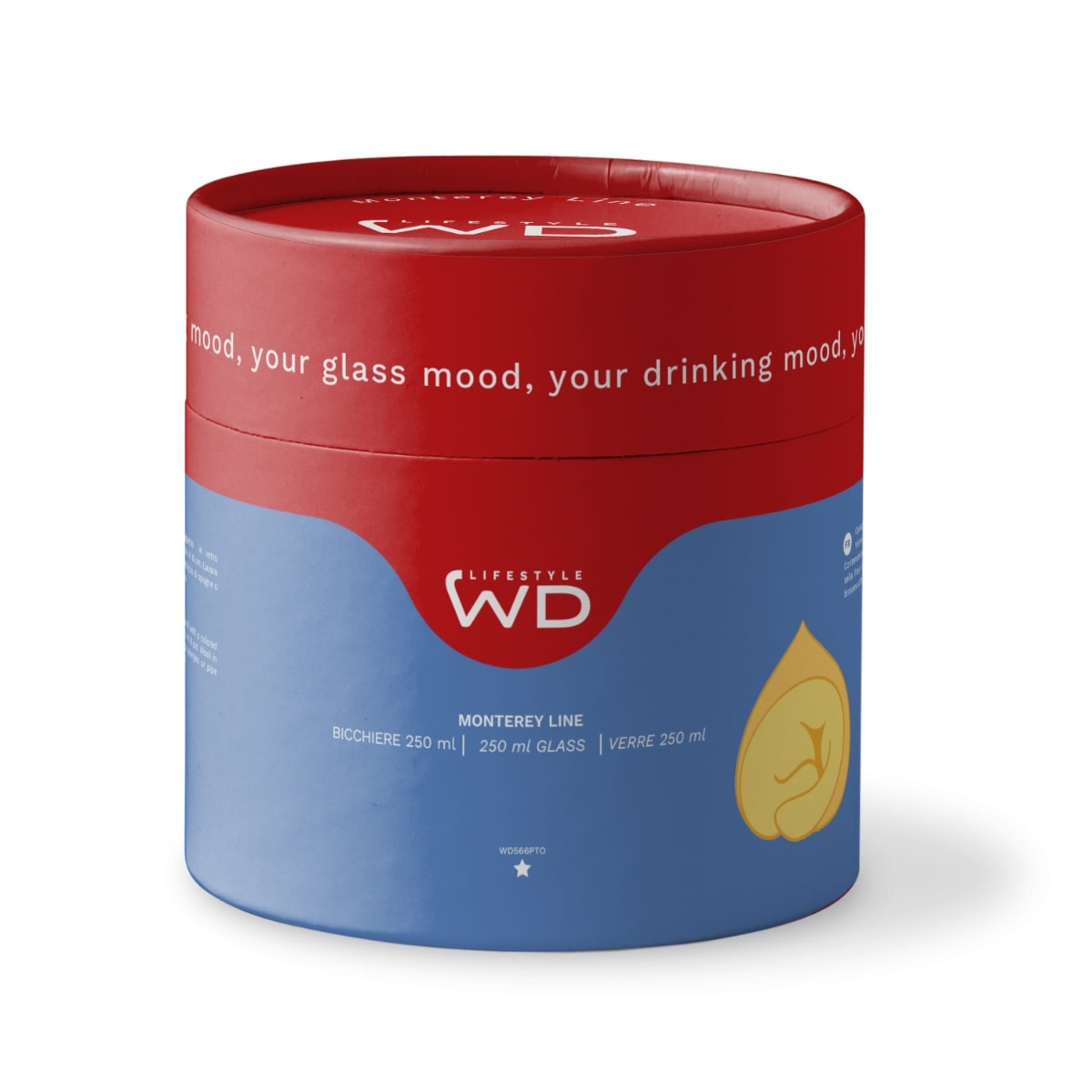 wd lifestyle wd lifestyle bicchiere vetro borosilicato cc 250 ml decoro pasta tortellino ean 8055035680545