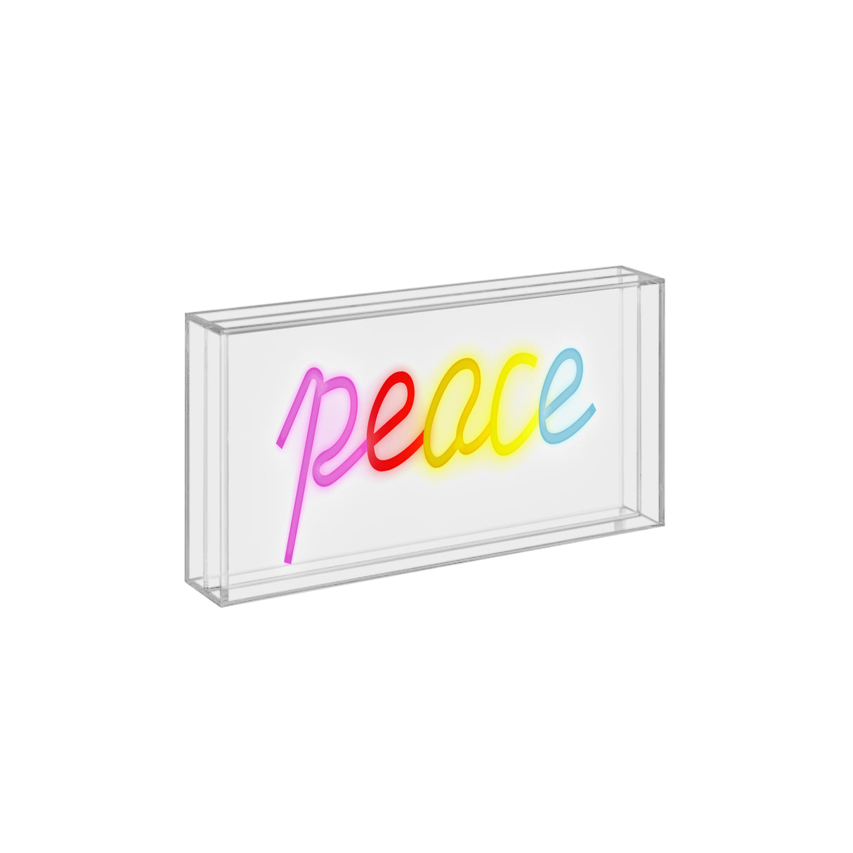 wd lifestyle wd lifestyle insegna neon con cornice in plexiglass 30 x 15 cm decoro peace ean 8053300579402