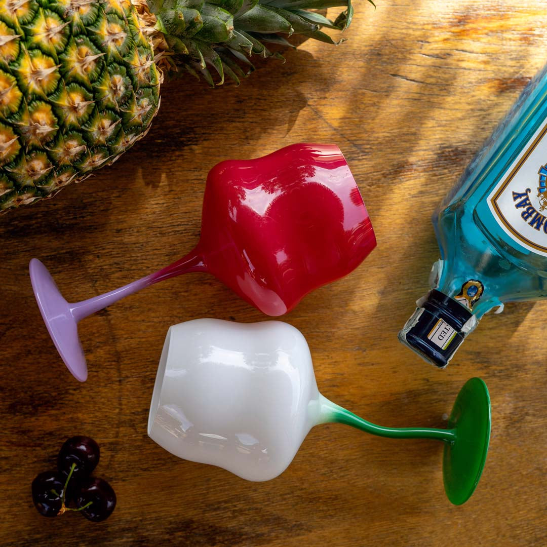 wd lifestyle wd lifestyle set 2 calici cocktail 450 ml bianco verde rosa e viola ean 8053300576289