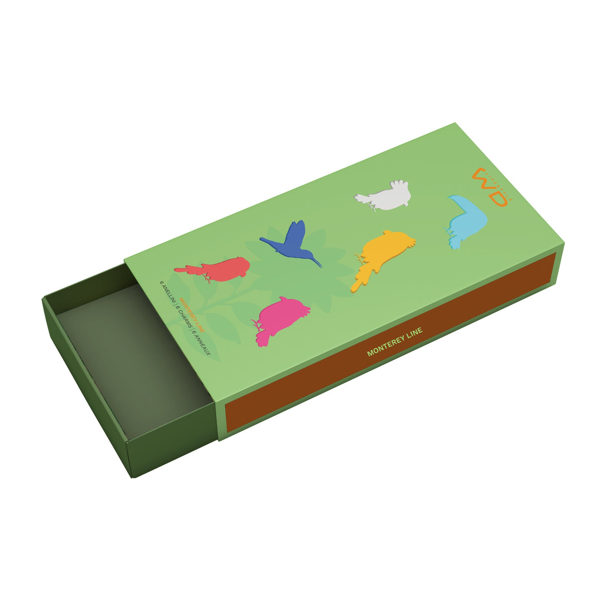 wd lifestyle wd lifestyle set 6 anellini segnaposto vetro colorato decoro animali ean 8055035685694