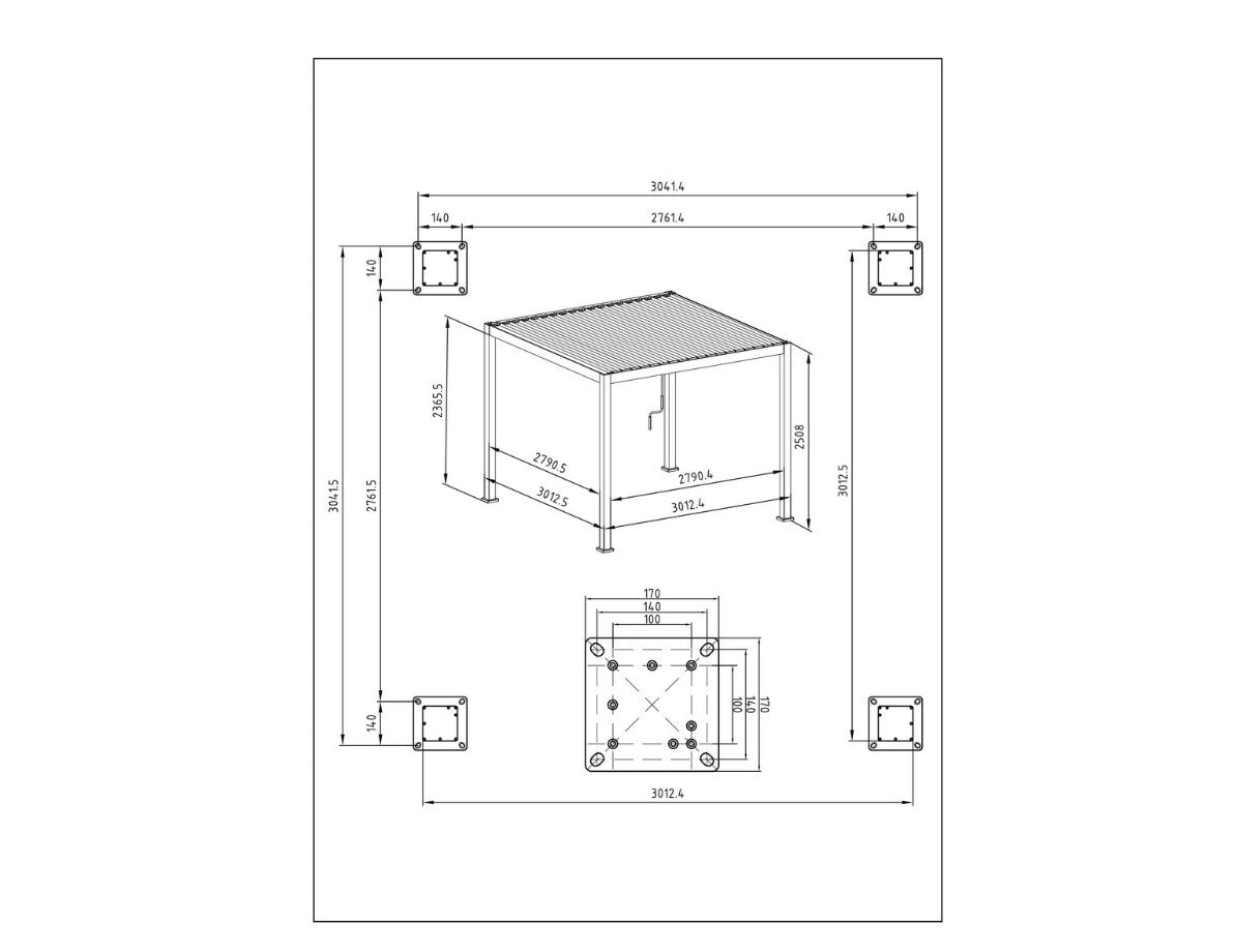 bizzotto bizzotto pergola ocean 3 x 4 mt natural seta ean 8051836790186