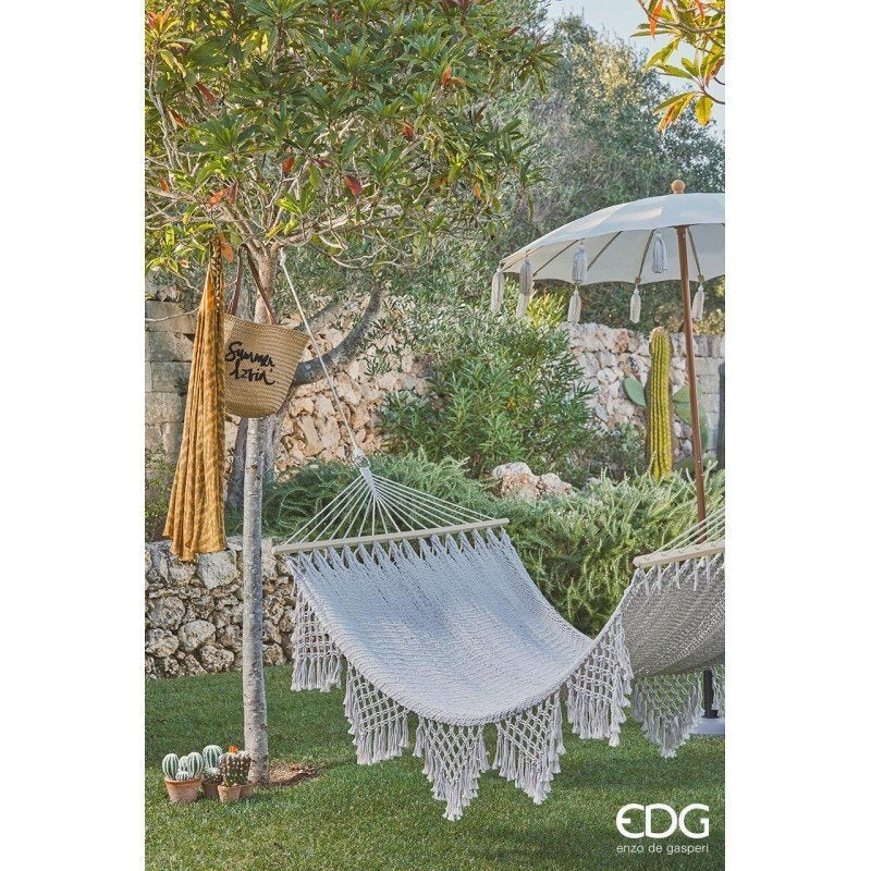 edg enzo de gasperi edg enzo de gasperi amaca con frange 200 x 100 cm bianco ean 8056372917806