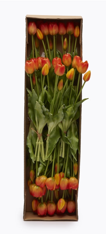 edg enzo de gasperi edg enzo de gasperi bouquet di 5 tulipani chiusi gomma olis h 40 cm arancione ean 8056372972287