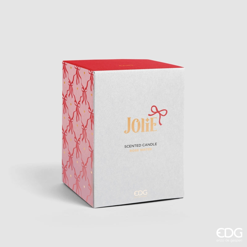 edg enzo de gasperi edg enzo de gasperi candela di natale fiocco con vaso h 11 cm d 7 cm rose water rosa oro ean 8059824543929