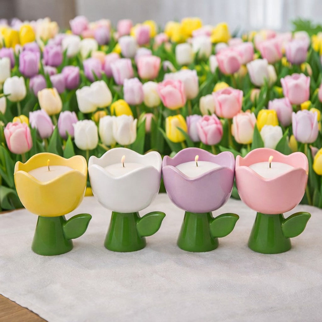 edg enzo de gasperi edg enzo de gasperi candela tulip con profumo h 11 cm d 10 cm rose water ean 8059824621818