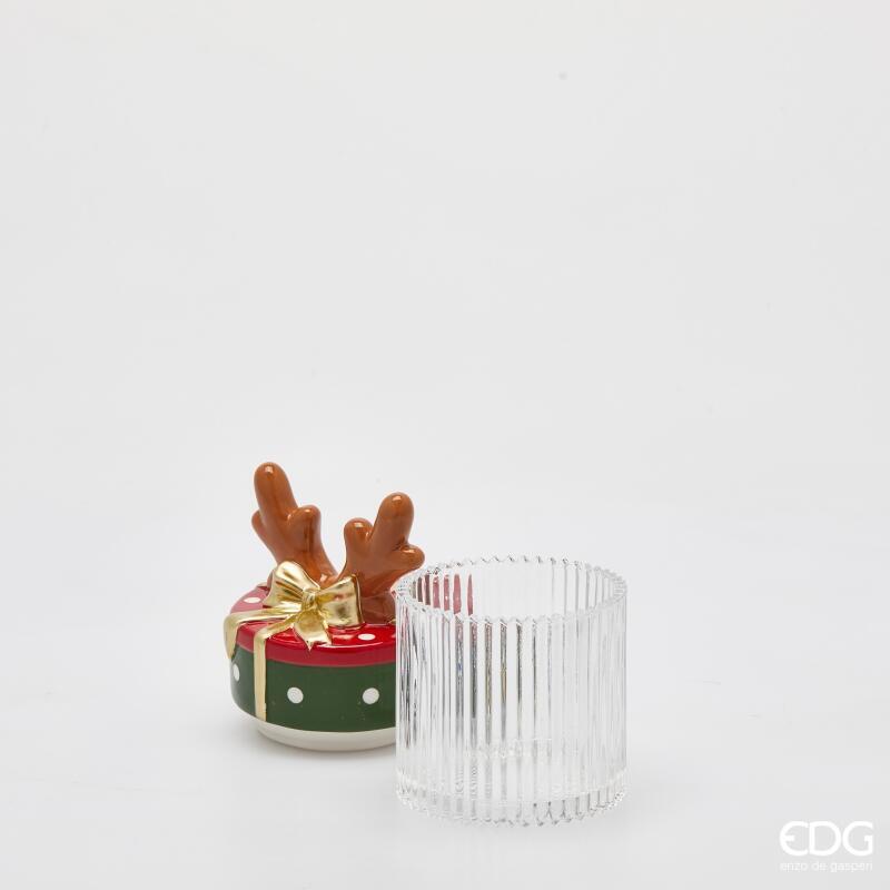 edg enzo de gasperi edg enzo de gasperi contenitore renna natale h 21 cm d 11 cm green red ean 8059824539656