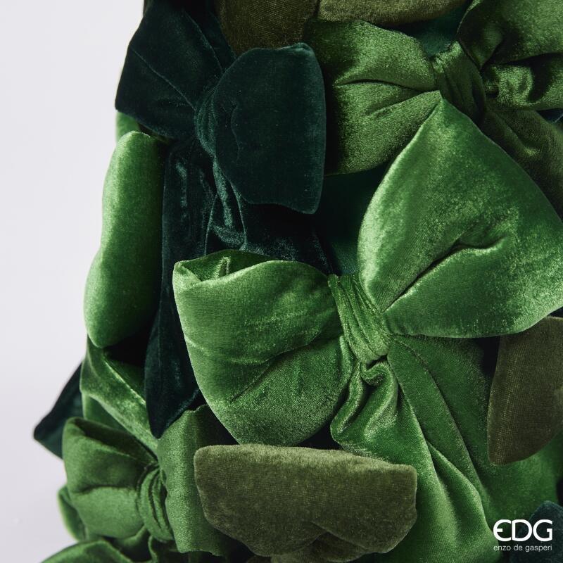 edg enzo de gasperi edg enzo de gasperi decoro fiocchi di natale cono h 80 cm d 35 cm velluto verde ean 8059824567307