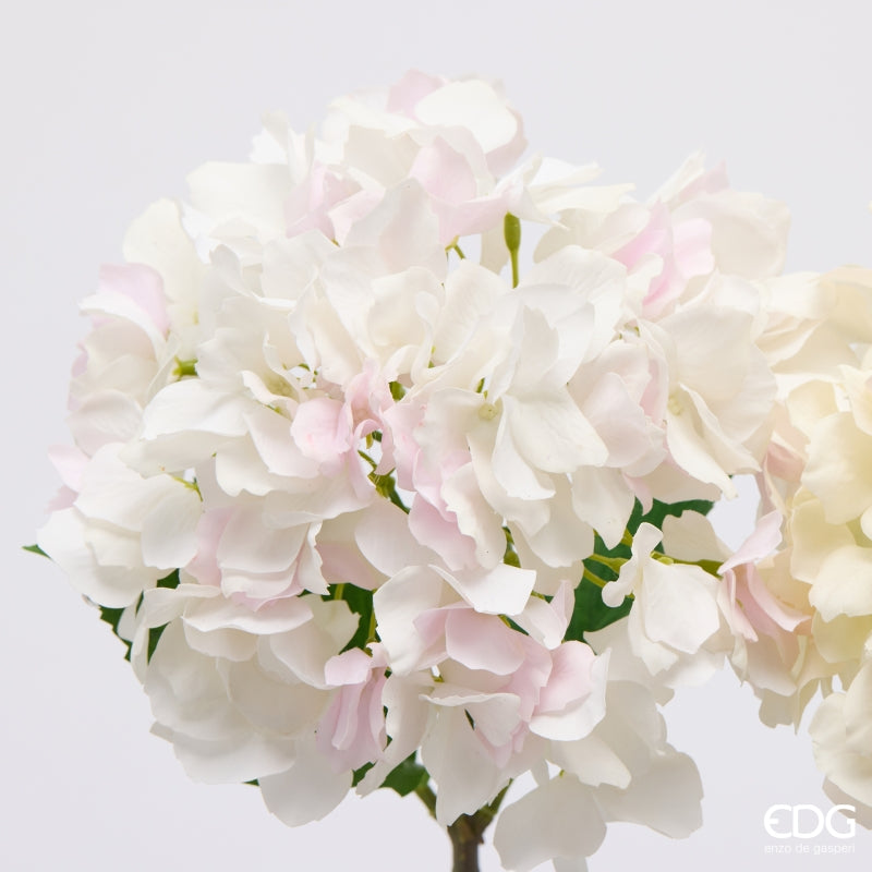 edg enzo de gasperi edg enzo de gasperi ortensia ramo con foglie ass h 50 cm pianta artificiale rosa o bianco 1 pz ean 8059824647160