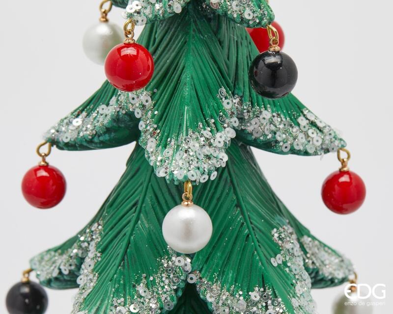 edg enzo de gasperi edg enzo de gasperi pino poly di natale con perle h 46 cm d 22 cm green ean 8059824561145