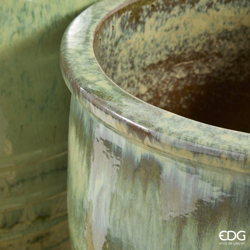 edg enzo de gasperi edg enzo de gasperi set 2 pz vaso glaze bombato rotondo h 94 cm h 71 cm waterproof verde aqua ean 8059824638830