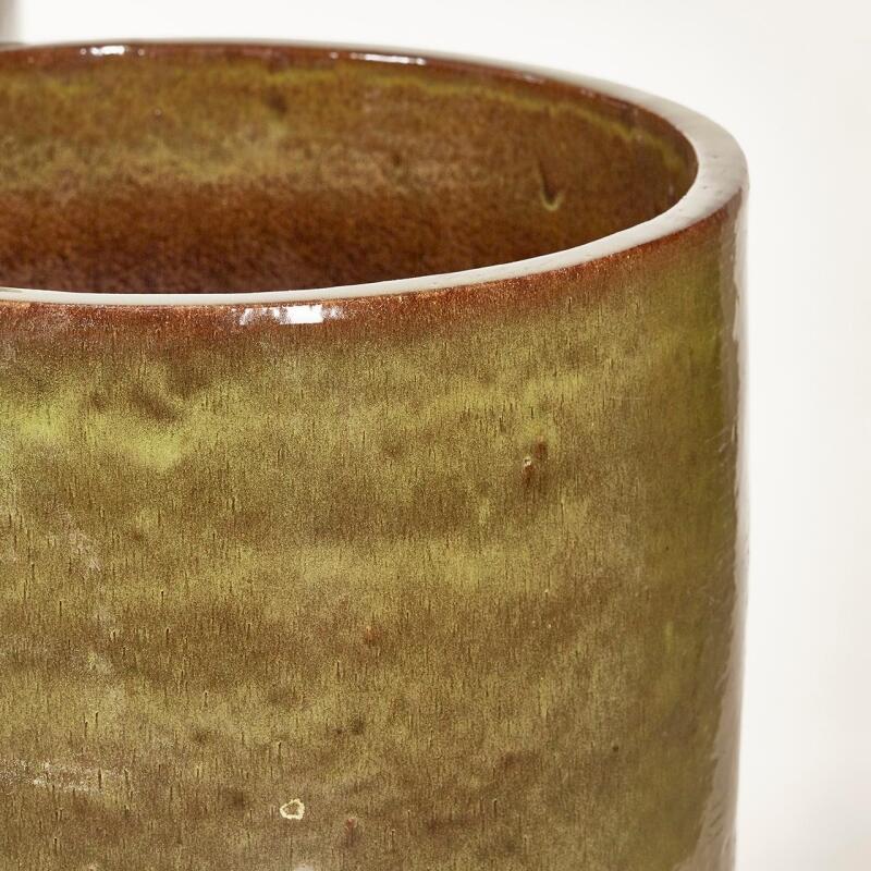 edg enzo de gasperi edg enzo de gasperi set 3 pz vaso glaze rotondo h 100 cm h 80 cm h 63 cm olive ean 8059824011459