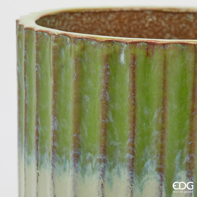 edg enzo de gasperi edg enzo de gasperi set 4 pz vaso glaze atlas righe h 68 cm h 56 cm h 44 cm h 37 cm waterproof mix verde ean 8059824608918