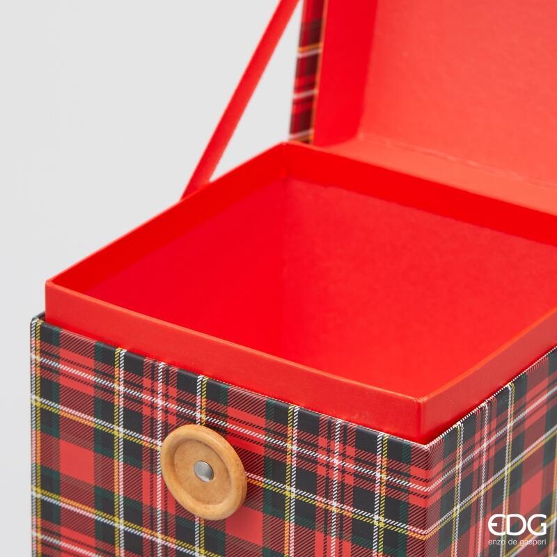 edg enzo de gasperi edg enzo de gasperi set 4 scatole decorative natale quadrata h 22 cm h 18 cm h 15 cm h 12 cm green red ean 8059824602794