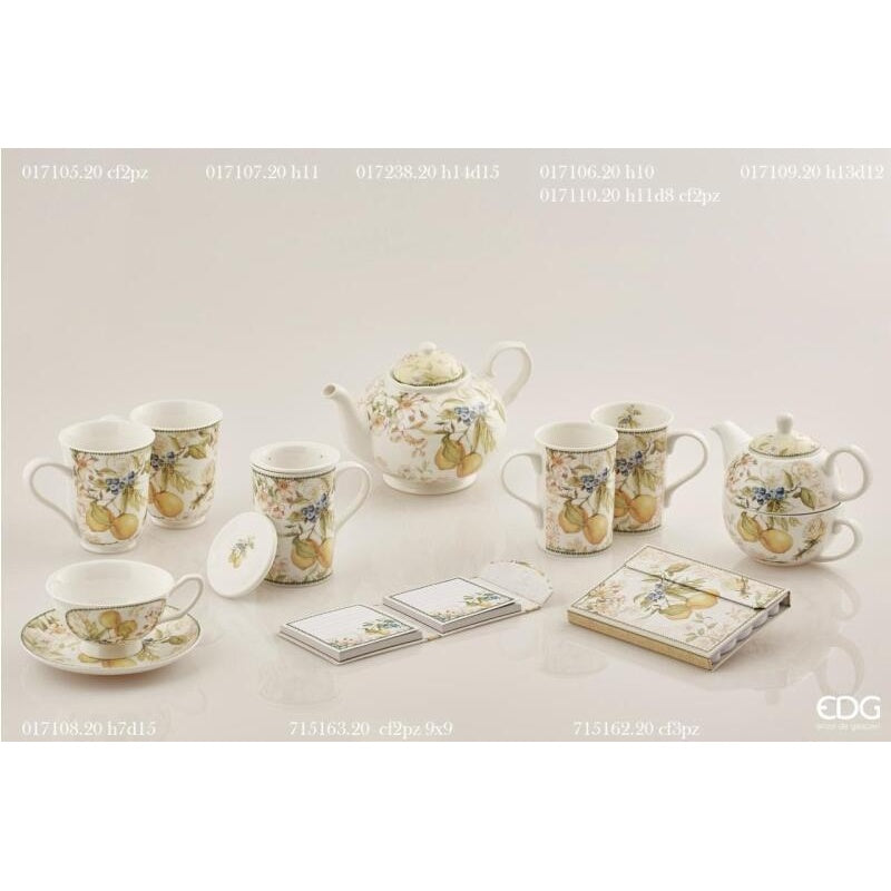 edg enzo de gasperi edg enzo de gasperi tazza da te con piatto porcellana h 7 cm d 15 cm 300 ml confezione regalo giallo ean 8056372397332