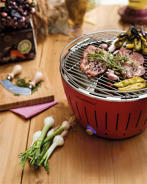 lotusgrill lotusgrill barbecue portatile 43 5 x 43 5 x 25 7 cm per esterno rosso ean 4260023010899