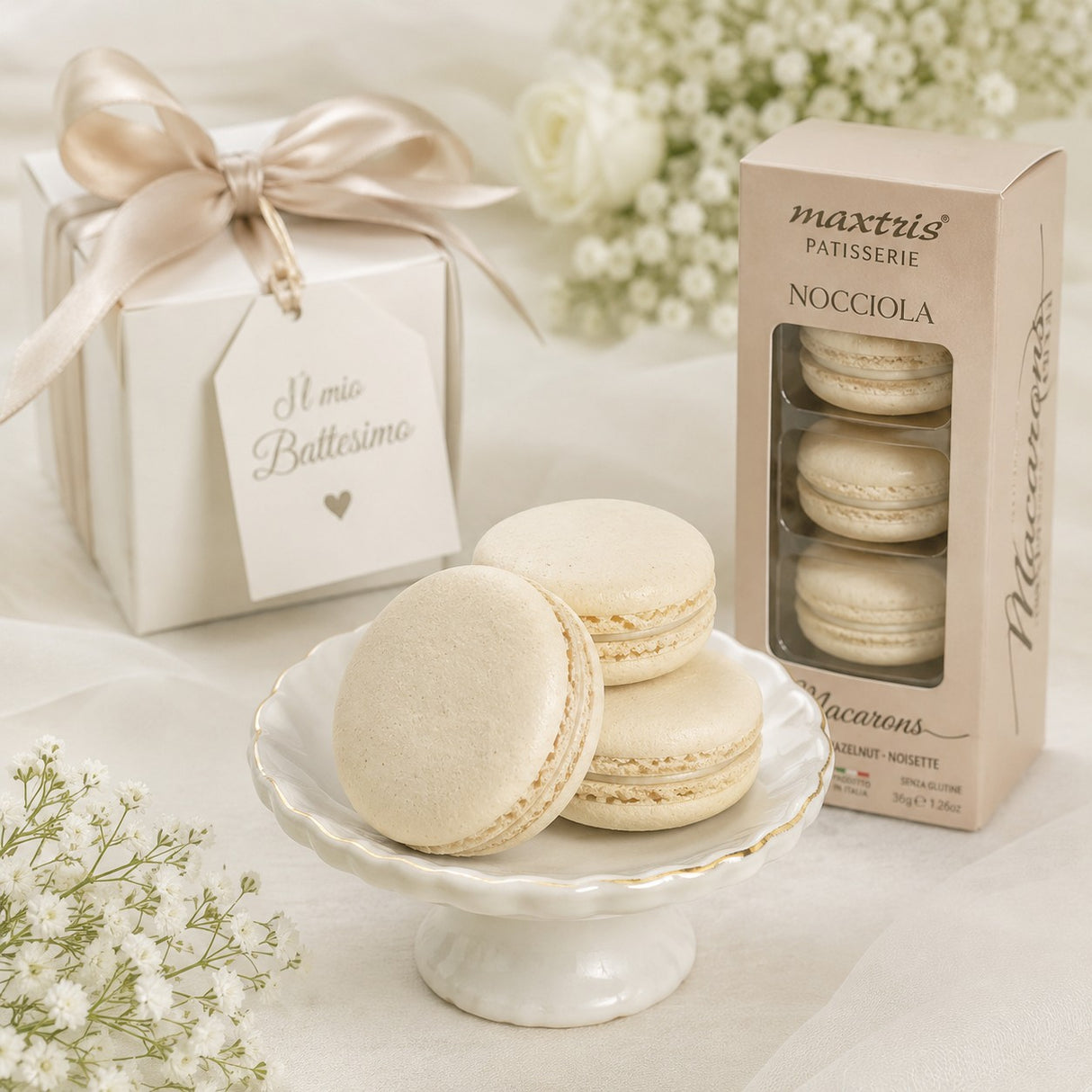 maxtris maxtris macarons nocciola 70 gr colore beige 5 pz ean 8022470868739