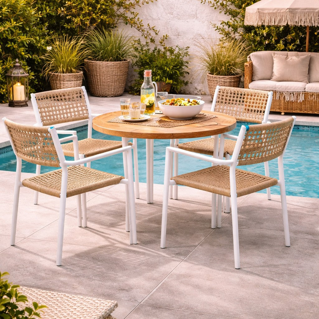 moia greenwood moia greenwood sedia poltrona padova contract in alluminio bianco e corda canapa sedia design esterno elegante e resistente ean 8013054835278