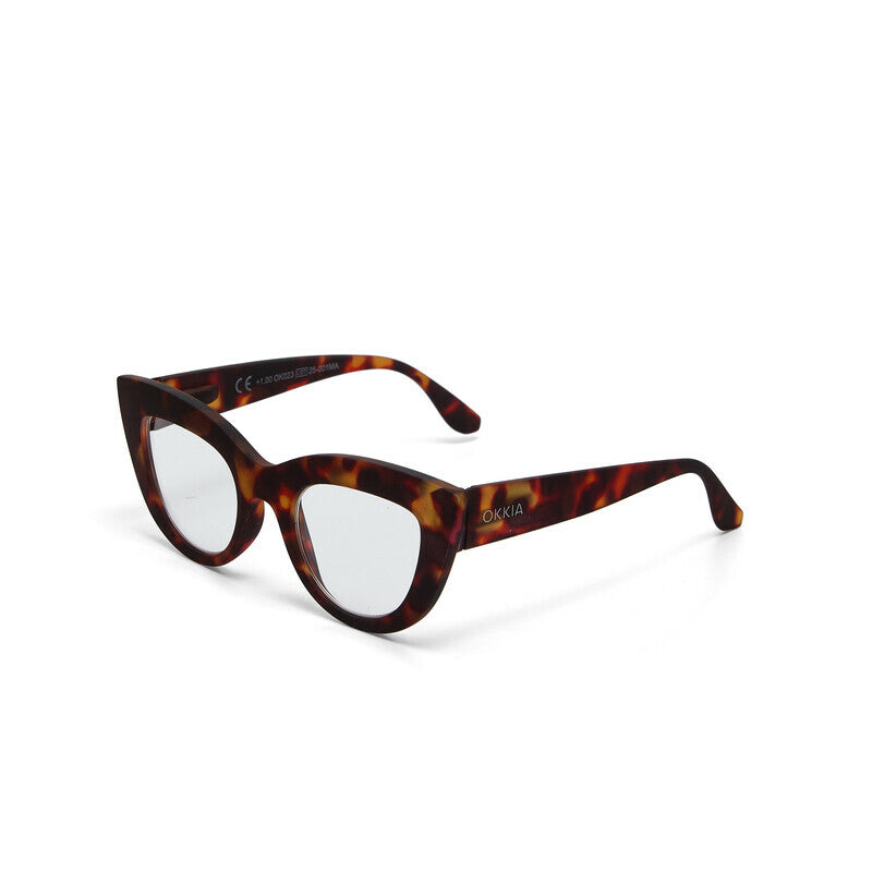 okkia okkia occhiale da lettura mod claudia premontato gatto soft touch havana diottrie 2 00 ean 8055773193086