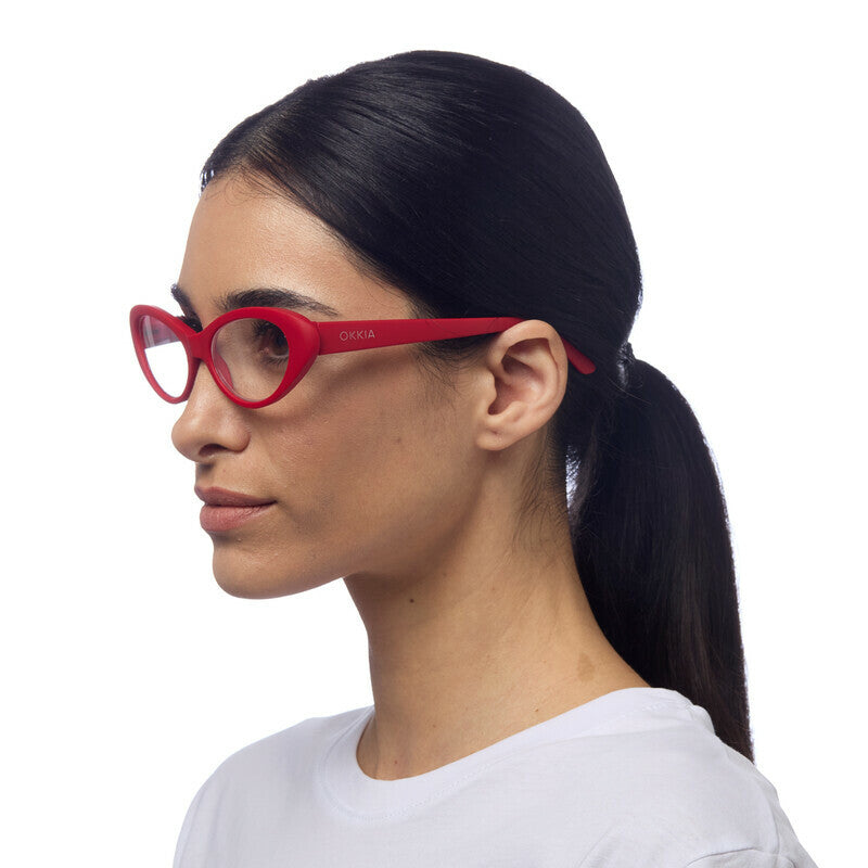 okkia okkia occhiale da lettura mod lina cat eye red diottrie 2 50 ean 8058093548406