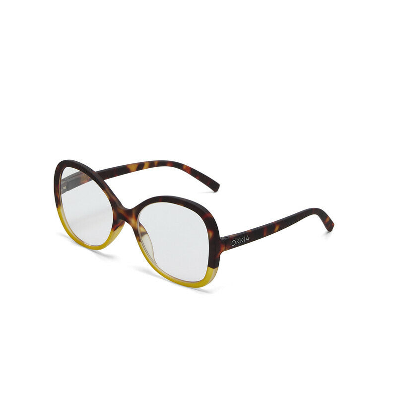 okkia okkia occhiale da lettura mod verona premontato butterfly soft touch spring anti luce blu havana giallo diottrie 1 00 ean 8056211374456