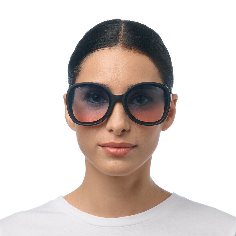 okkia okkia occhiale da sole premontato butterfly mod anna soft touch black lenti blue pink ean 8056211374258
