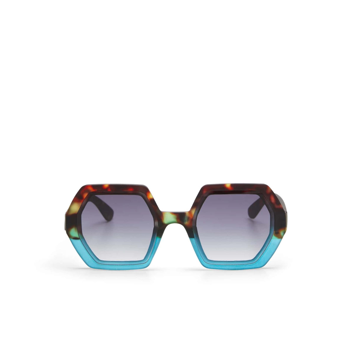 okkia okkia occhiale da sole premontato esagonale mod emma havana blue ean 8055773198036