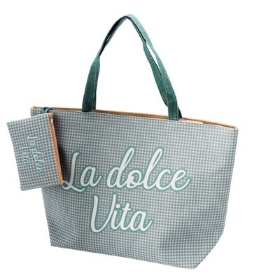 regalo italiano regalo italiano borsa mare con pochette ass col 58 x 18 cm h 38 cm tessuto 1 pz ean 8057586212107