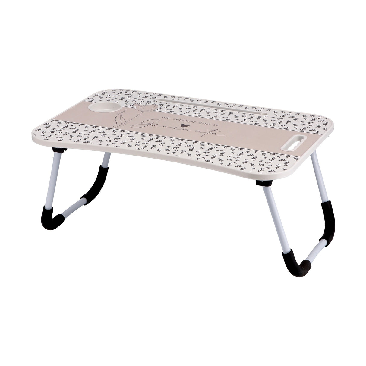 regalo italiano regalo italiano tavolino pieghevole con porta tablet mdf e ferro 60 x 40 cm h 26 cm colazione letto e divano 1 pz ean 8057586091160