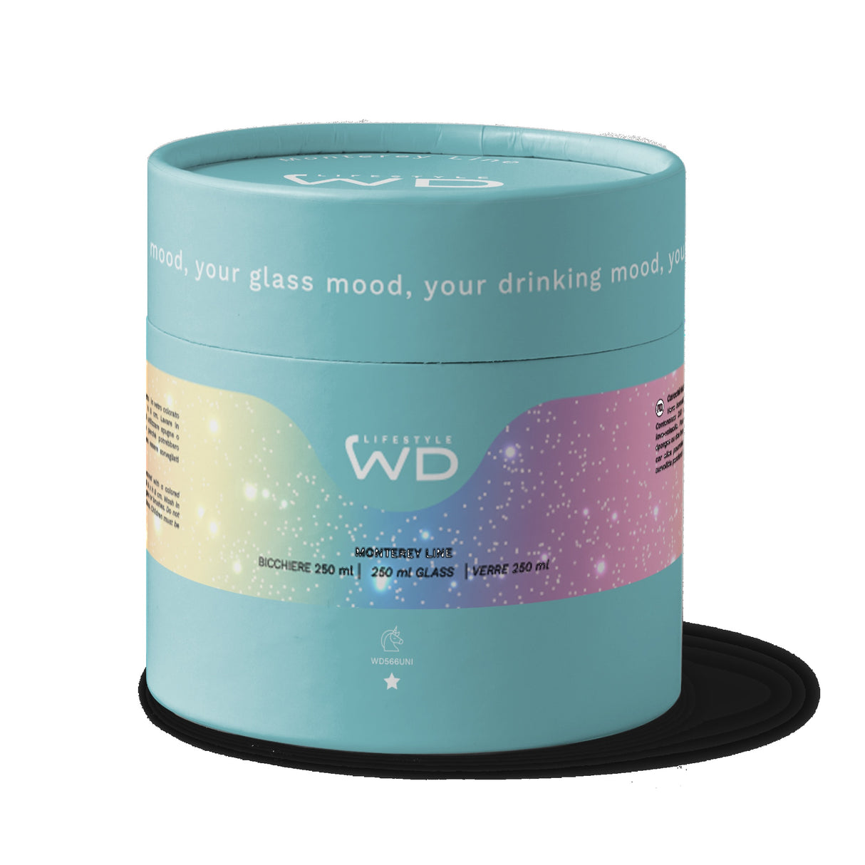 wd lifestyle wd lifestyle bicchiere vetro borosilicato cc 250 ml decoro unicorno ean 8055035684116