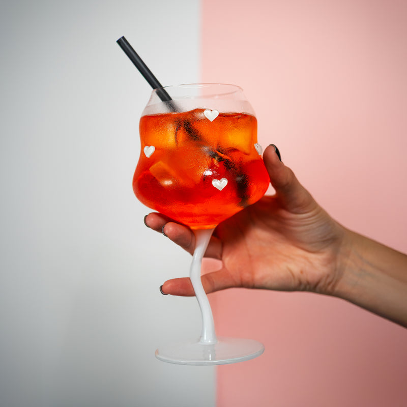 wd lifestyle wd lifestyle set 2 calici cocktail 450 ml decoro cuori rossi ean 8055035681979