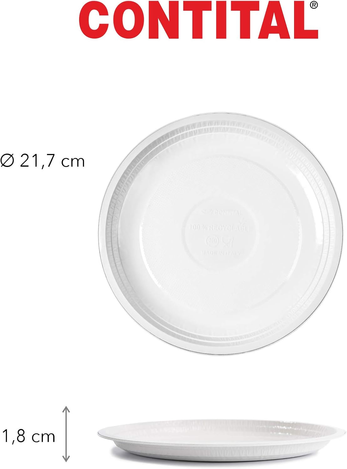 contital contital piatti piani monouso alluminio laccato bianco d 218 mm cf 25 pz ean 8011851101060