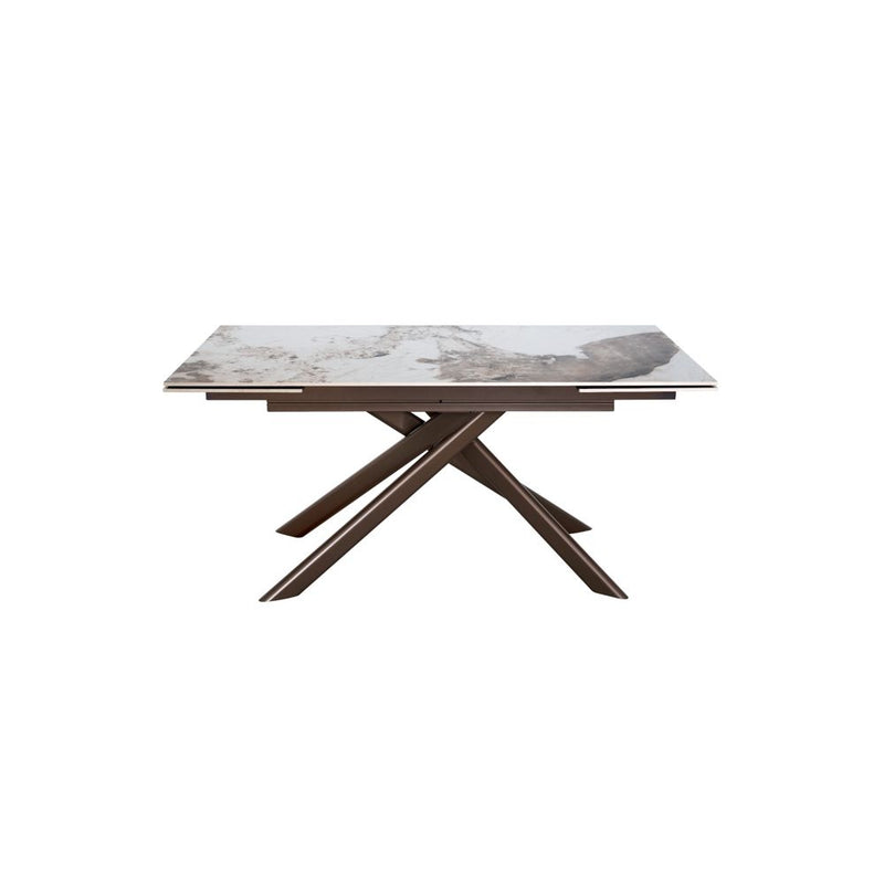 di mo commerciale di mo commerciale tavolo allungabile tromso 160 240 x 90 cm h 75 cm piano in ceramica marrone lucido con gambe bronzo ean 8010402524525