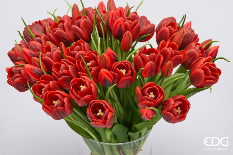 edg enzo de gasperi edg enzo de gasperi bouquete tulipano chiuso x4 h 40 cm con bocciolo rosso grenat ean 8059824612786