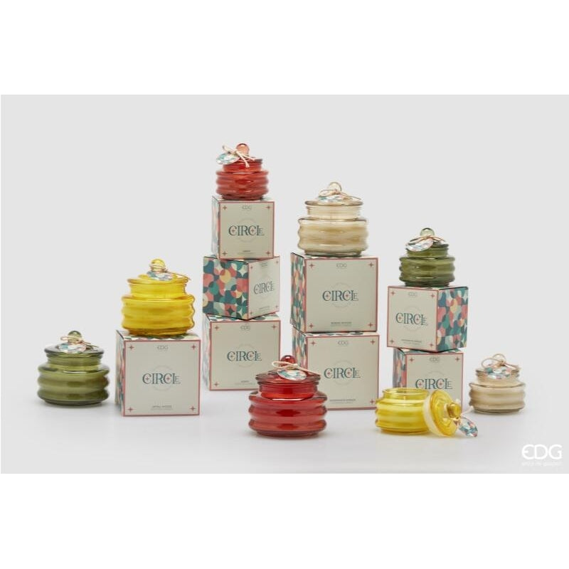 edg enzo de gasperi edg enzo de gasperi candela circle con profumo h 95 cm d 95 cm bomboniera vetro nordic vetiver ean 8059824517906