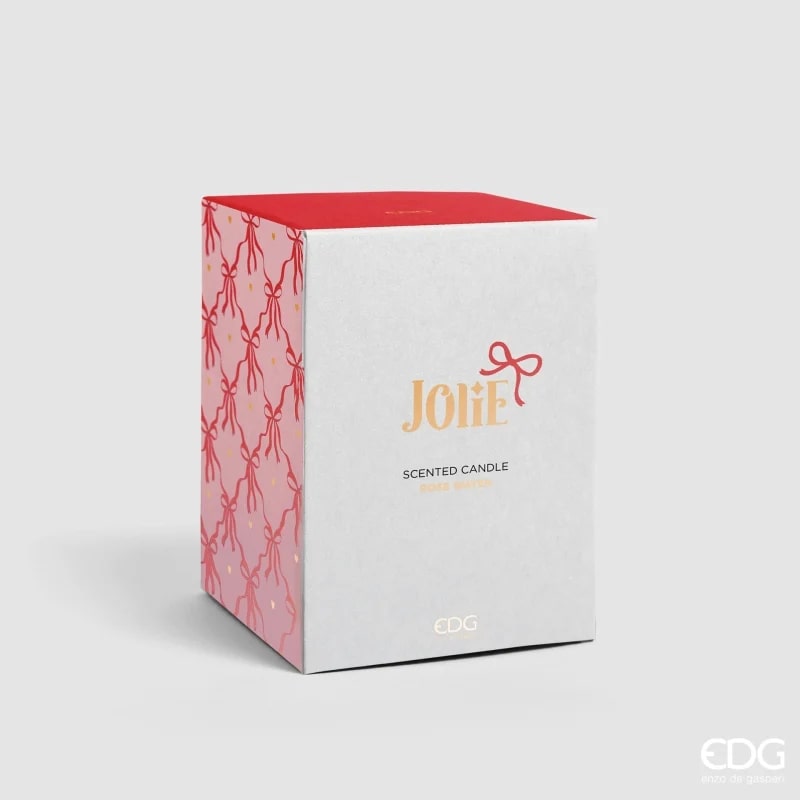 edg enzo de gasperi edg enzo de gasperi candela di natale fiocco con vaso h 15 cm d 10 cm rose water rosa oro ean 8059824544124