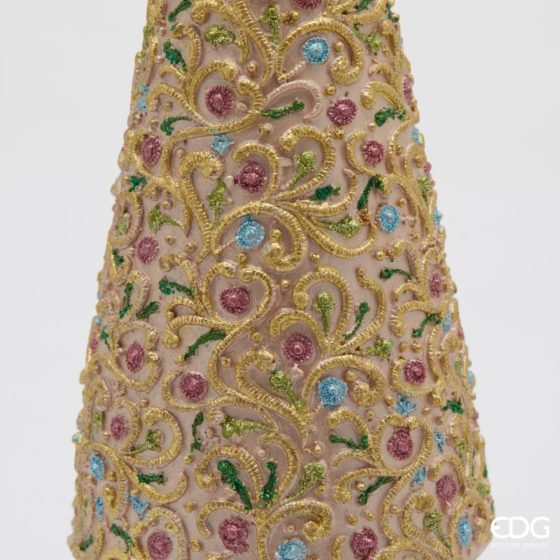 edg enzo de gasperi edg enzo de gasperi decoro decoglitter pino e di natale h 33 cm d 10 cm poliresina rosa chiaro ean 8059824597939