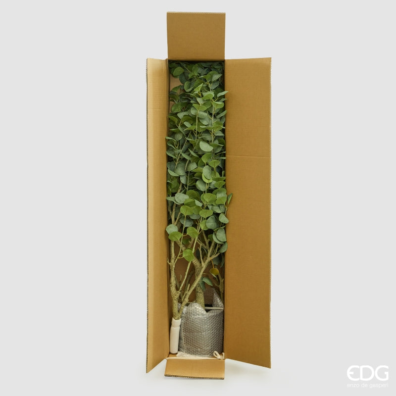 edg enzo de gasperi edg enzo de gasperi eucalipto vogue con vaso pianta artificiale h 190 cm verde ean 8059824607294