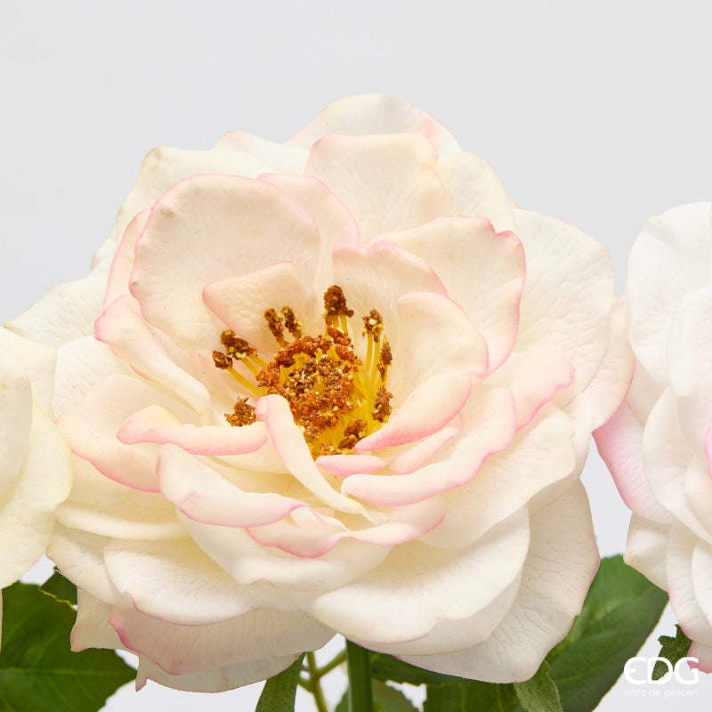 edg enzo de gasperi edg enzo de gasperi rosa ramo con foglie ass h 58 cm pianta artificiale bianco rosa 1 pz ean 8059824647382