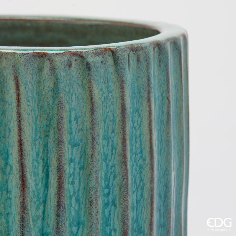 edg enzo de gasperi edg enzo de gasperi set 4 pz vaso glaze atlas righe h 68 cm h 56 cm h 44 cm h 37 cm waterproof mix blu ean 8059824609014